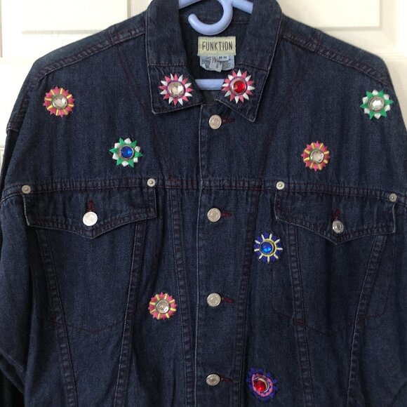 Lightly Embellished Short Denim Jacket - Picture 1 of 14